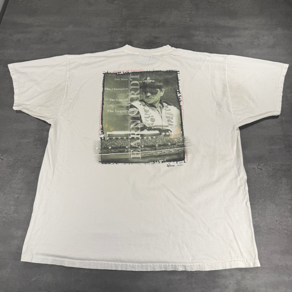 Dale Earnhardt T-Shirt Mens XL White NASCAR Racing Graphic Chase Authentics FAIR
